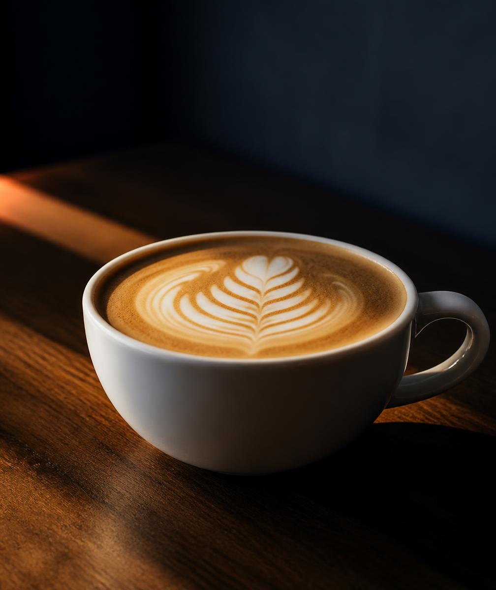 Šálek kávy s latte art